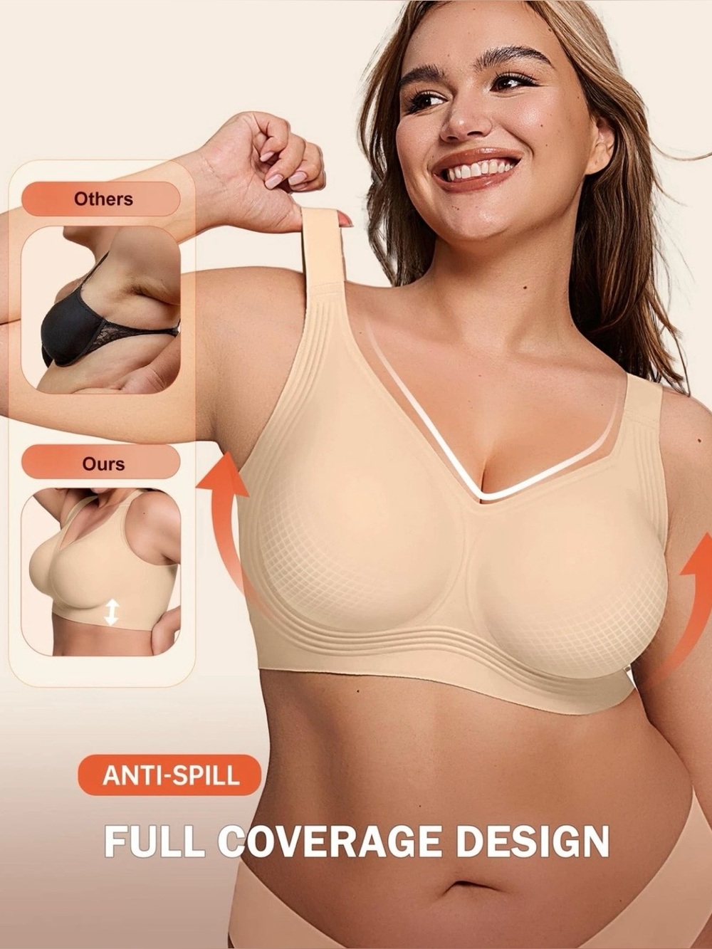 NEW LetsJoli Jelly Bra Nude size XL, Plus Size
Supportive No Underwire Bra - Picture 3 of 14
